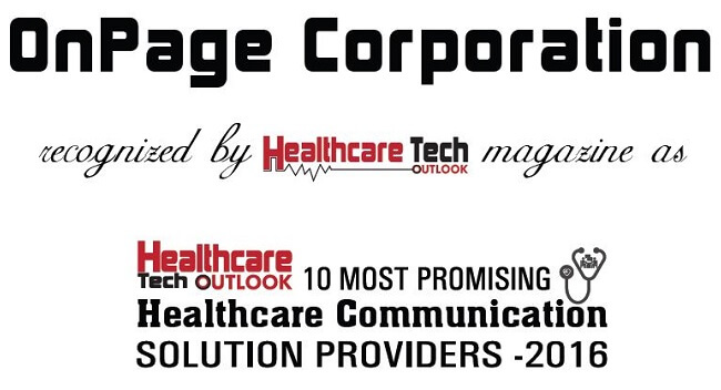 OnPage Named 10 Most Promising Healthcare Communication Solution Providers 2016