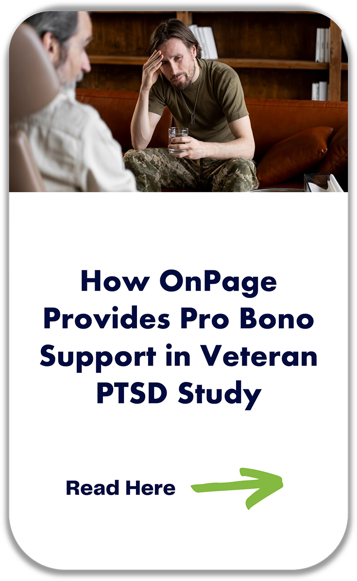 How OnPage provides pro bono support in veteran PTSD study customer story
